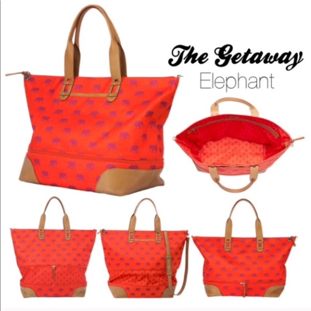Stella & Dot Getaway Bag Elephant Print